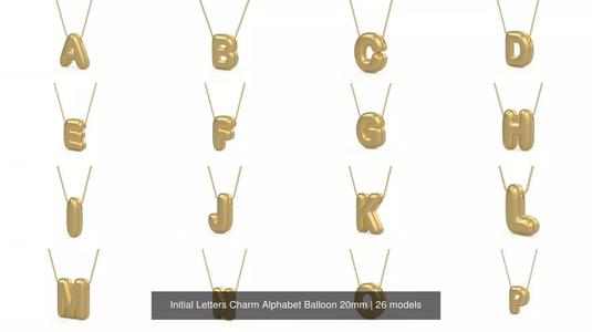Initial Letters Charm Alphabet Balloon 20mm 3D Model Collection