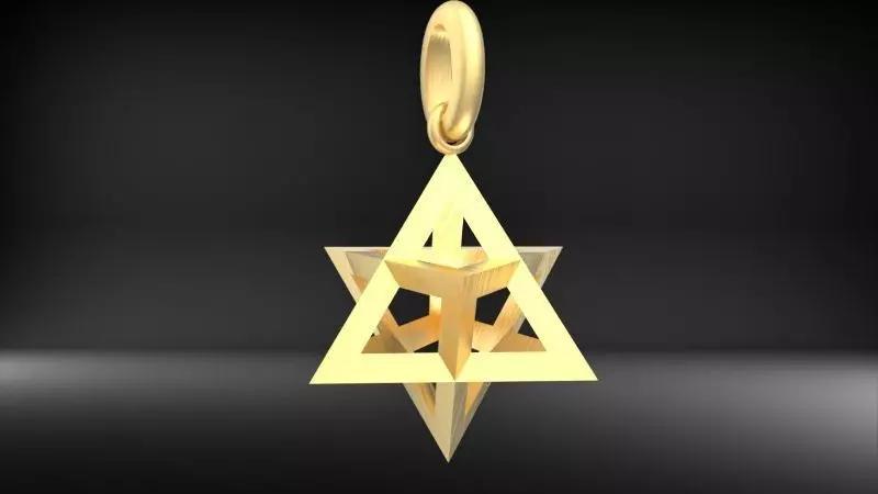 3D 8 Pointed North Star Pendant Charm Necklace Jewelry