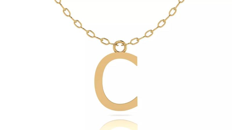 Alphabet Tahoma Letters Pendant  C