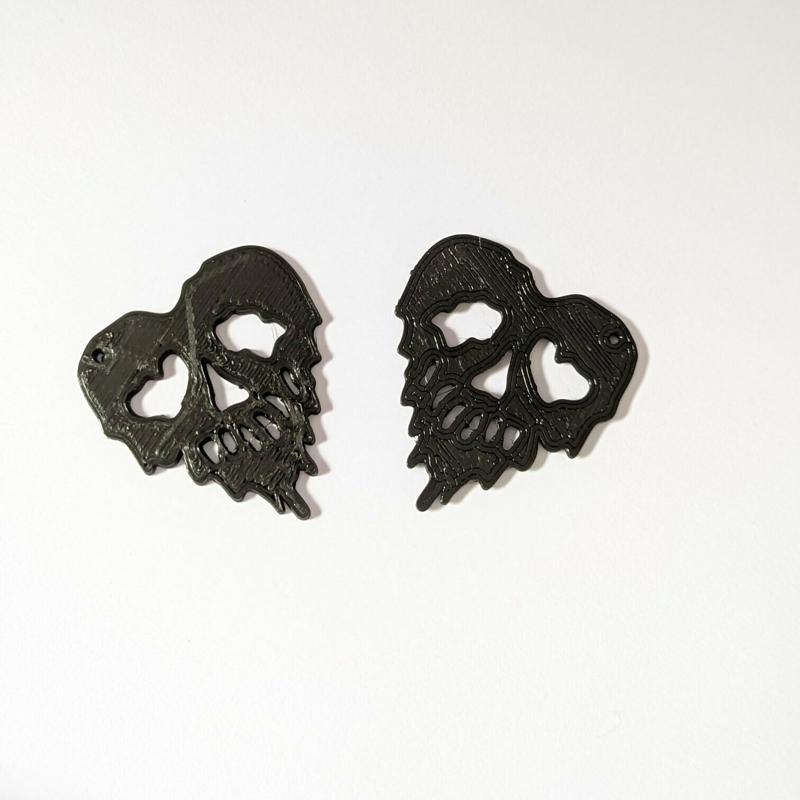 Heart Skull Earrings