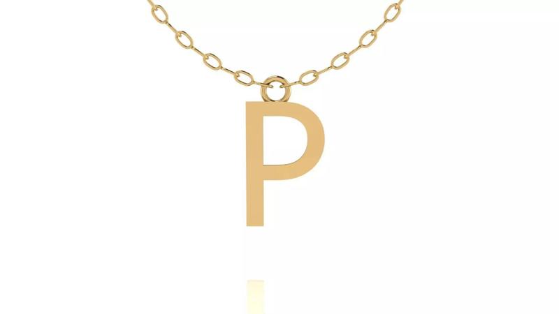 Alphabet Tahoma Letters Pendant  P