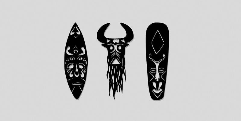 totem face wall art - 2d Wall Decoration