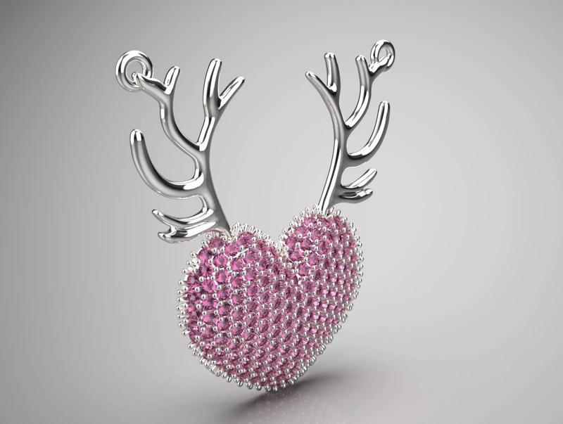 Deer heart design jewelry pendant jp0271