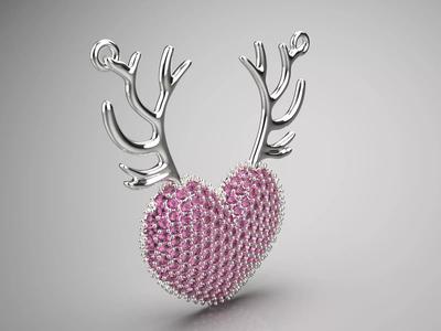 Deer heart design jewelry pendant jp0271