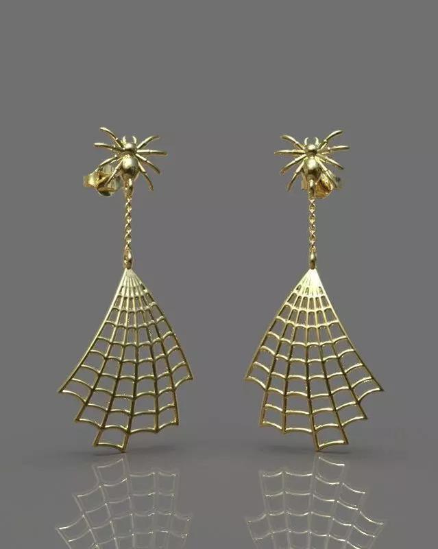 Spider web earrings
