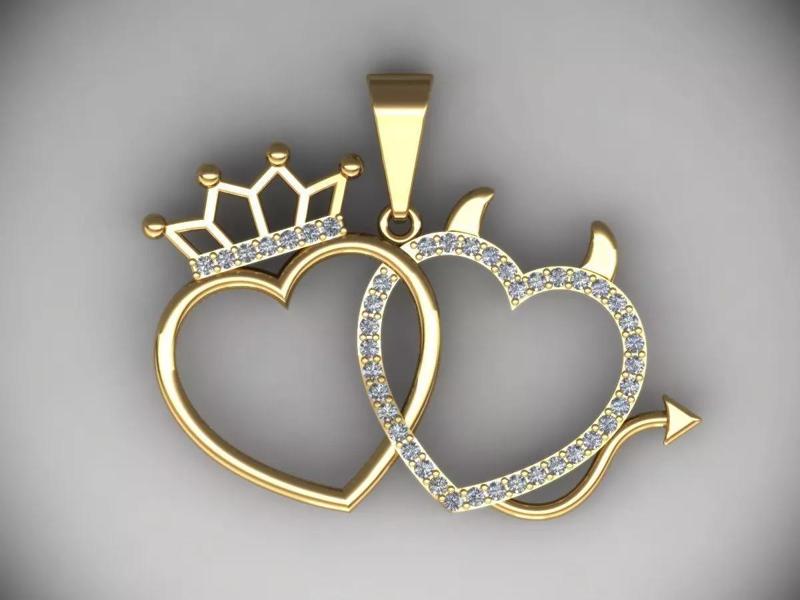devil heart pendant