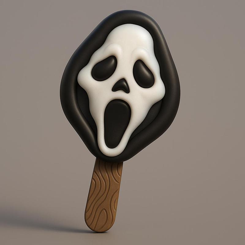 Ghost Face Ice Cream Popsicle