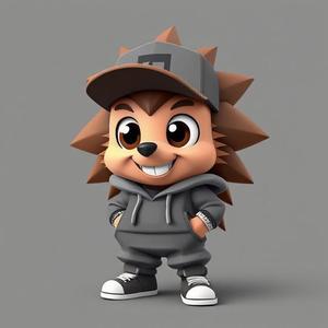 Hip-Hop Hedgehog – 3D Model of a Spiky Star with Swag