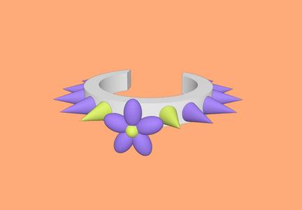 Necklace 3 Spikes - Flower 1.3 / for LPS Petshop Littlest Pet Shop