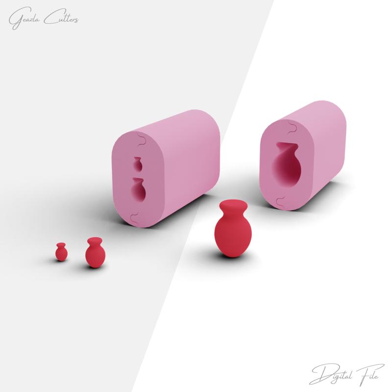 Pottery Vase Bead Roller For Polymer Clay, Vase Shape Bead Making Tool, Polymer Clay Tool, 3 Sizes Included, Digital STL File, No: 729