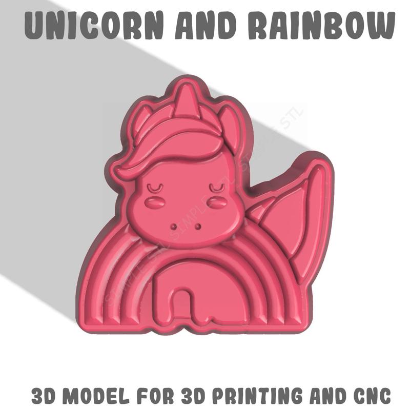 Unicorn and rainbow Stl File