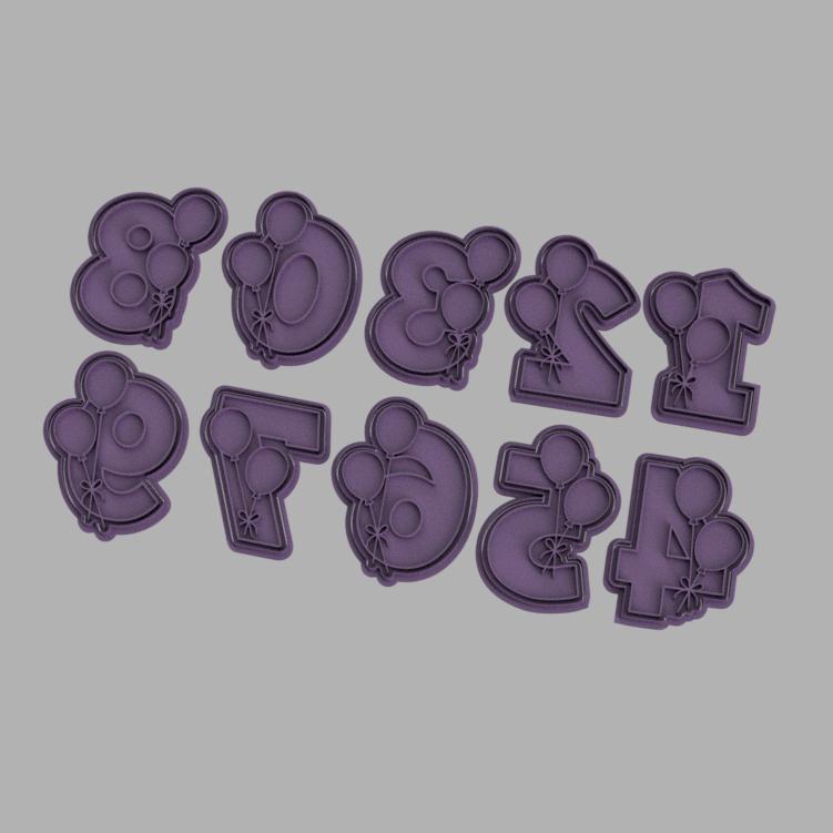 Cortador de Biscoito - Numeral Balão