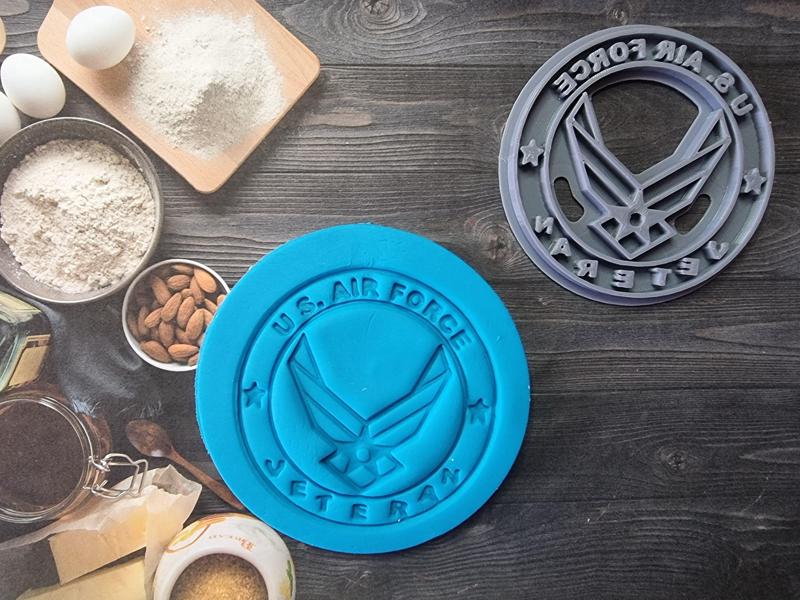 Cookie Cutter = stamp / Cortador de galletas = estampilla - US AIRFORCE - VETERAN