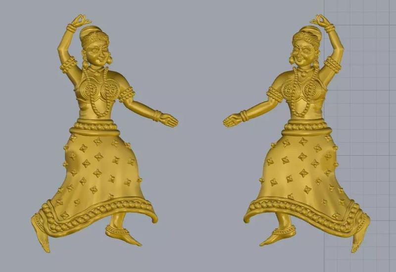 3D Model Bharatanatyam Dancer Female