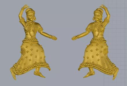 3D Model Bharatanatyam Dancer Female