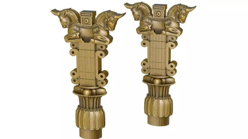 Achaemenid column -highpoly and lowpoly