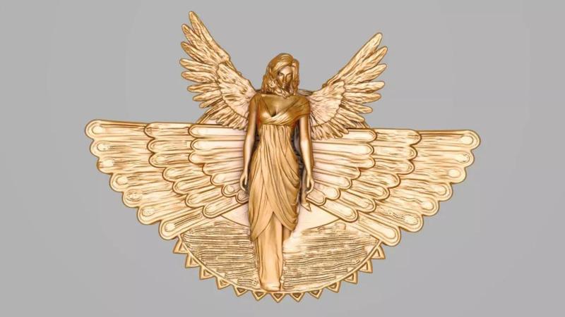 Assyrian Goddess of peace winged Sun Disc Pendant