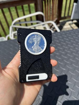 6 Card Coin Display Wallet with back storage. For Silver Eagle!