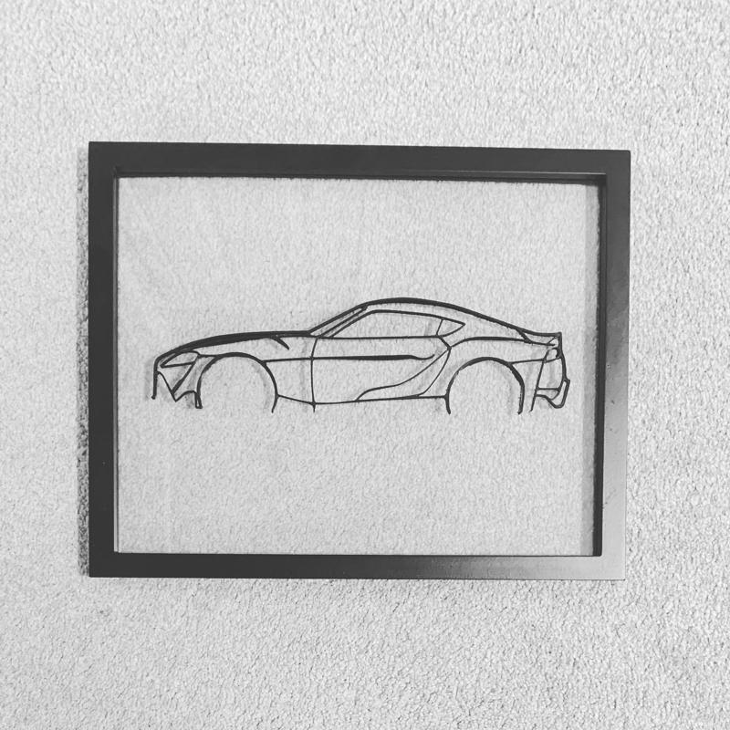 Toyota Mk5 Supra Silhouette Outline Wall Art
