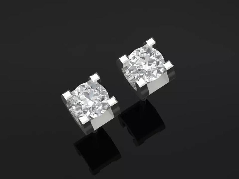 TJ 62 3D Platinum Diamond Earring