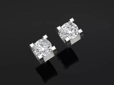 TJ 62 3D Platinum Diamond Earring