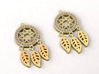 Star and Leaf Medal with Stones