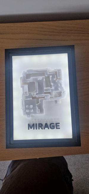 Mirage CSGO 3D Map Wall Art with LED Light Rim