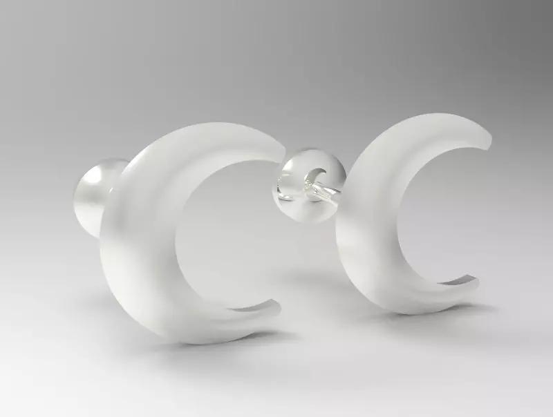 Sterling Silver Crescent Stud Earrings Jewelry
