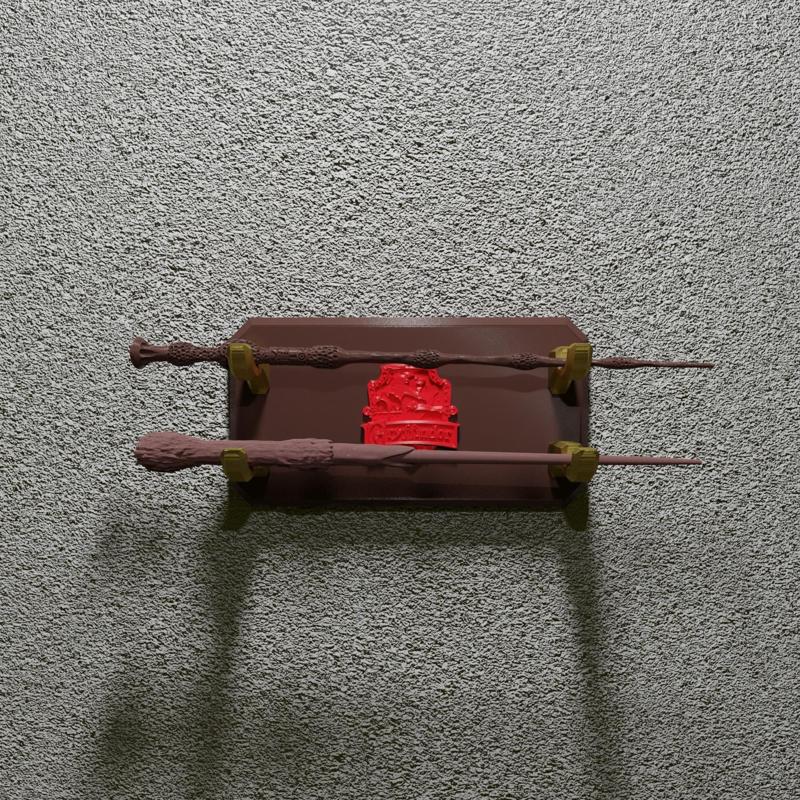 Hogwarts Wand Stand for Two Wands - Magical Display Holder