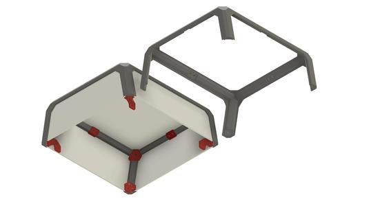 Voron V0.1 fixed Tophat for 3mm Panels and longer heatinserts