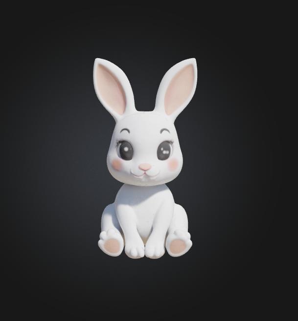 🐰 Kawaii Bunny - Adorable 3D Animal Cartoon Figure