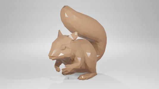 Low poly animal squirrel