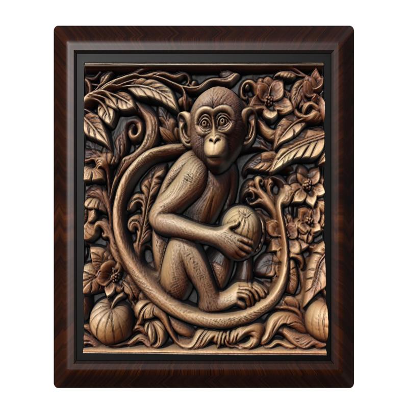 Monkey animal wall art relief wall decor