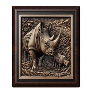 Rhinoceros animal wall art relief wall decor