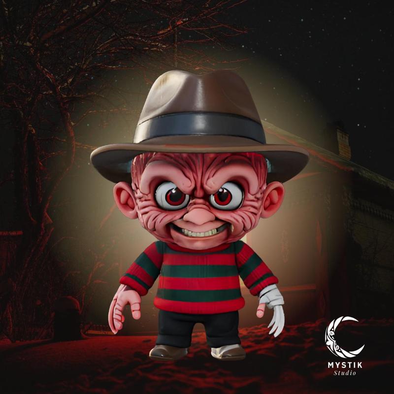 Freddy Krueger chibi version - The master of nightmares in kawaii style