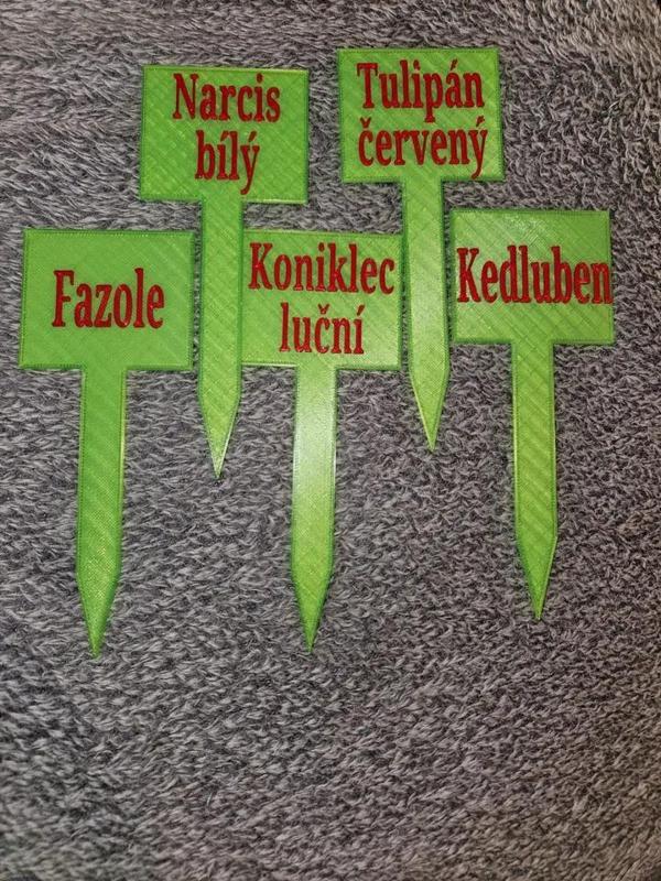 Popisek rostlin- zápich do záhonu   