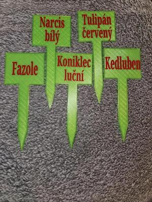 Popisek rostlin- zápich do záhonu   