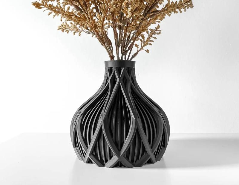 The Kami Short Vase, Modern and Unique Home Decor for Dried and Preserved Flower Arrangement  | STL File   