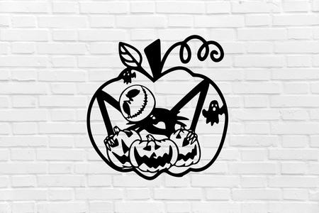 Halloween pumpkin spider wall decoration