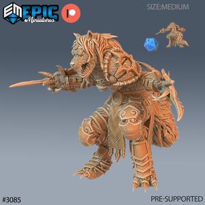 Werewolf Adventurer Female Attack ‧ DnD Miniature ‧ Tabletop Miniatures ‧ Gaming Monster ‧ 3D Model ‧ RPG ‧ DnDminis ‧ STL FILE