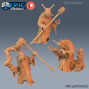Snail Mage Set ‧ DnD Miniature ‧ Tabletop Miniatures ‧ Gaming Monster ‧ 3D Model ‧ RP'G ‧ DnDminis ‧ STL FILE