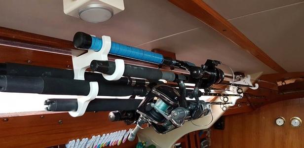 Sailboat fishing rod holder