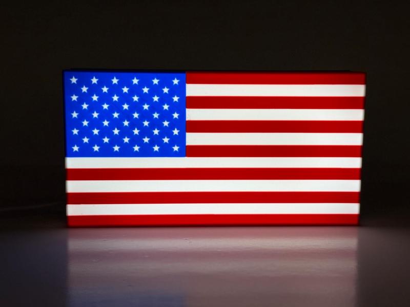 United States Flag, America, USA Lamp Box Light