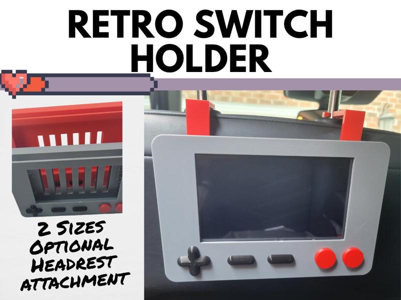 Retro Gameboy-Style Switch Holder with Car Mount