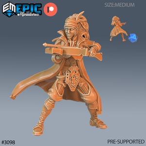 Bard Player Character Crossbow ‧ DnD Miniature ‧ Tabletop Miniatures ‧ Gaming Monster ‧ 3D Model ‧ RPG ‧ DnDminis ‧ STL FILE