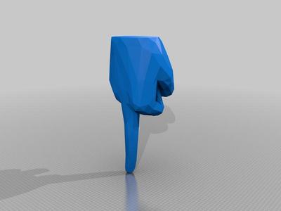 Middle finger hand low poly