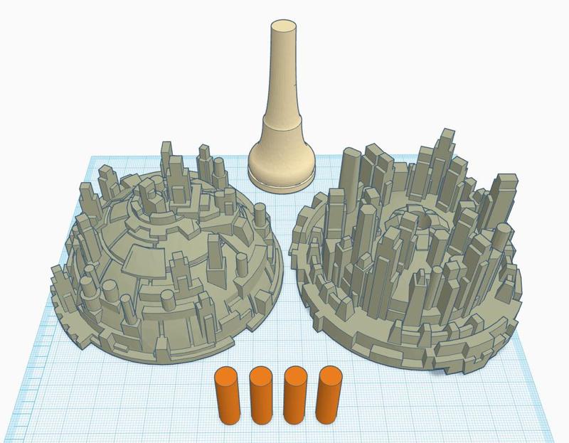 TI4 War Sun Trophy - Split alignment pegs FDM printable