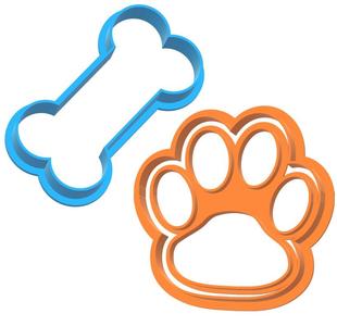 Cookie cutter cookie cutter fondant cookie cookie print 6cm bone 6cm paw