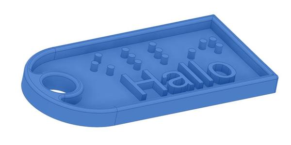 Key Plate – Combined Braille and Lettering Tag