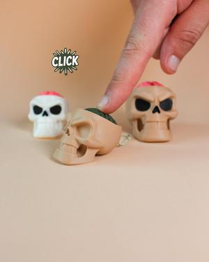 Halloween Skull Brain Fidget Clicker Keychain